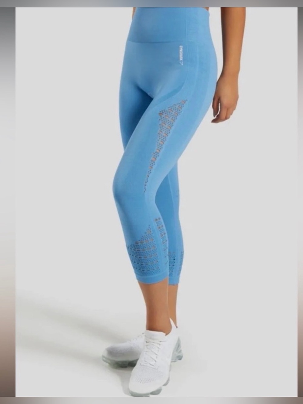 Gymshark Energy+ Seamless High Rise Crop Leggings Blue Estimated S/M